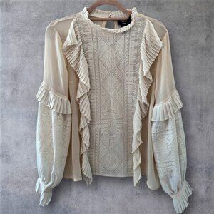 NWT VICI Cream Ruffled Blouse